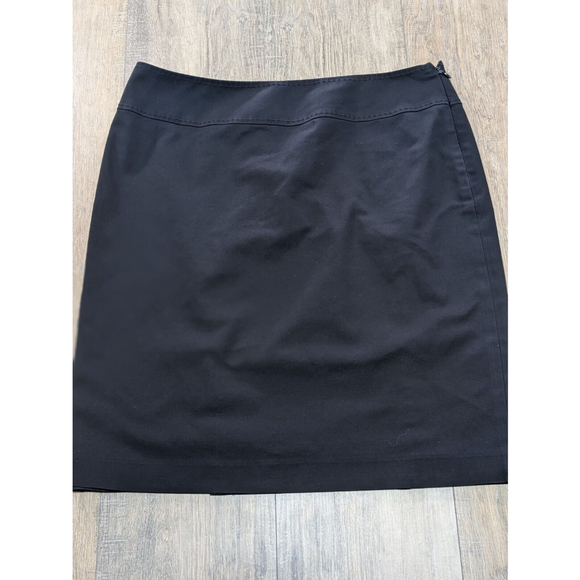 Tahari Dress Skirt Womens 10 Black Pencil Knee Length Casual Stretch Cotton Blnd - Picture 6 of 7